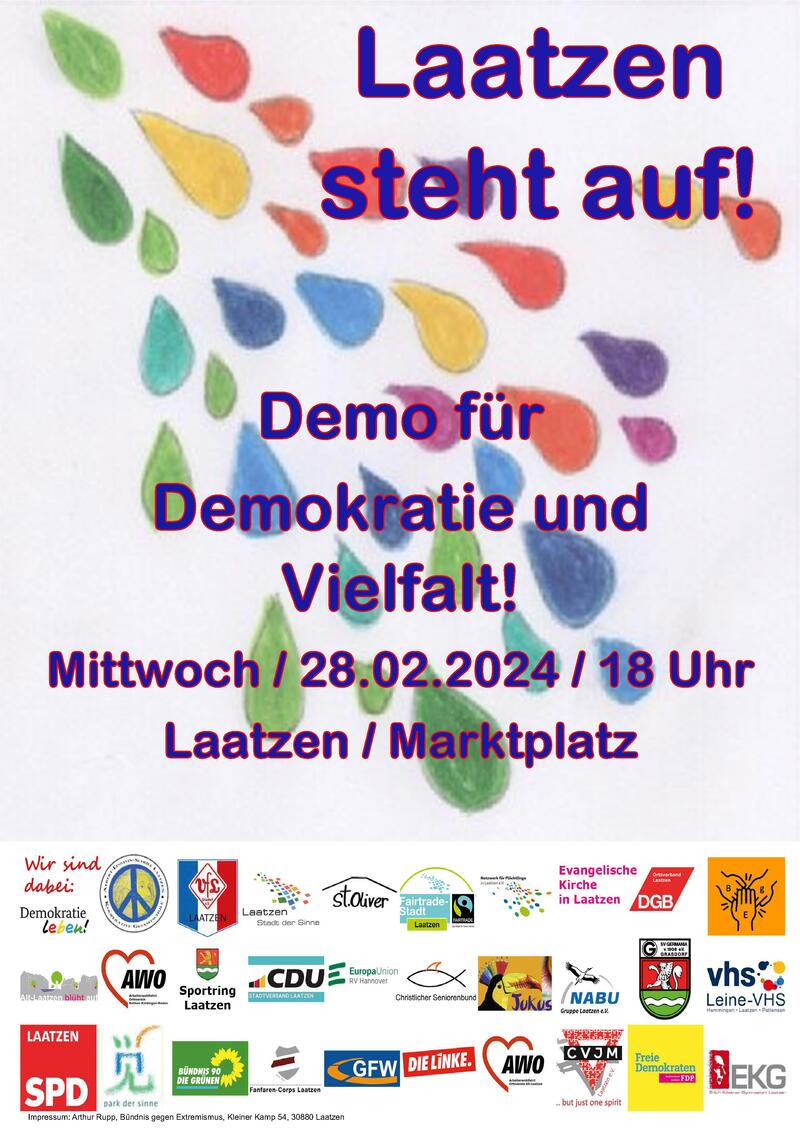 Flyer zur Demo in Laatzen am 28.02.2024