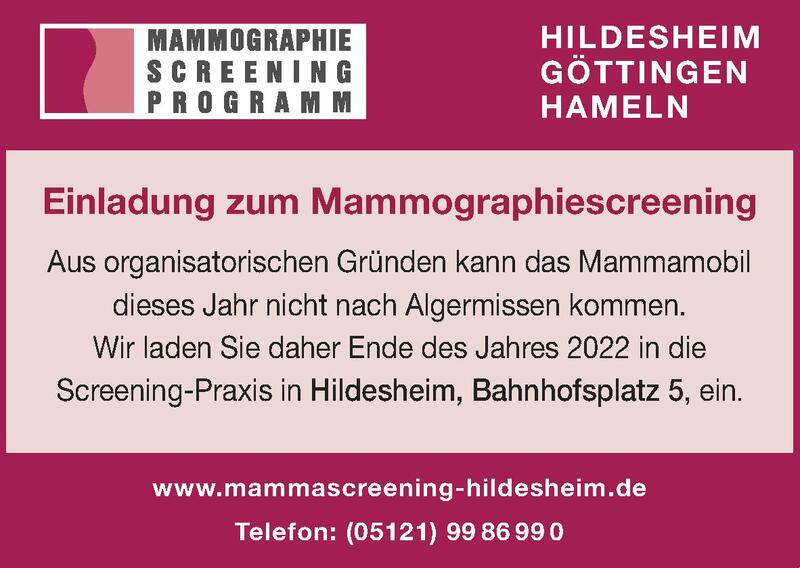 Einladung zum Mammographie-Screening