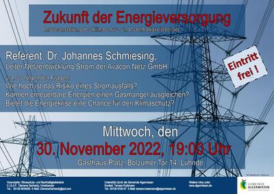 Plakat der Infoveranstaltung Zukunft der Energieversorgung