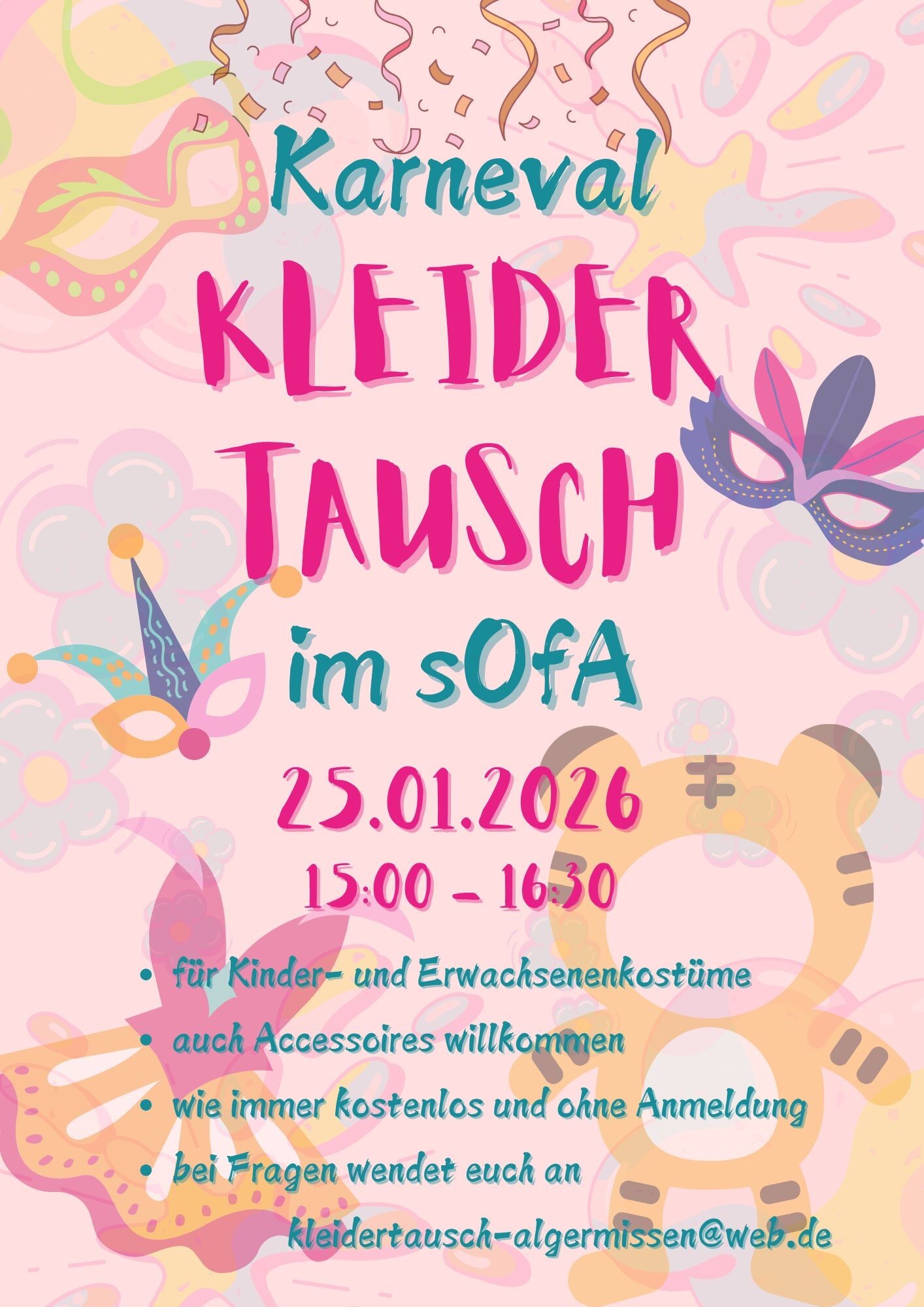 Karneval-Kleidertausch Flyer