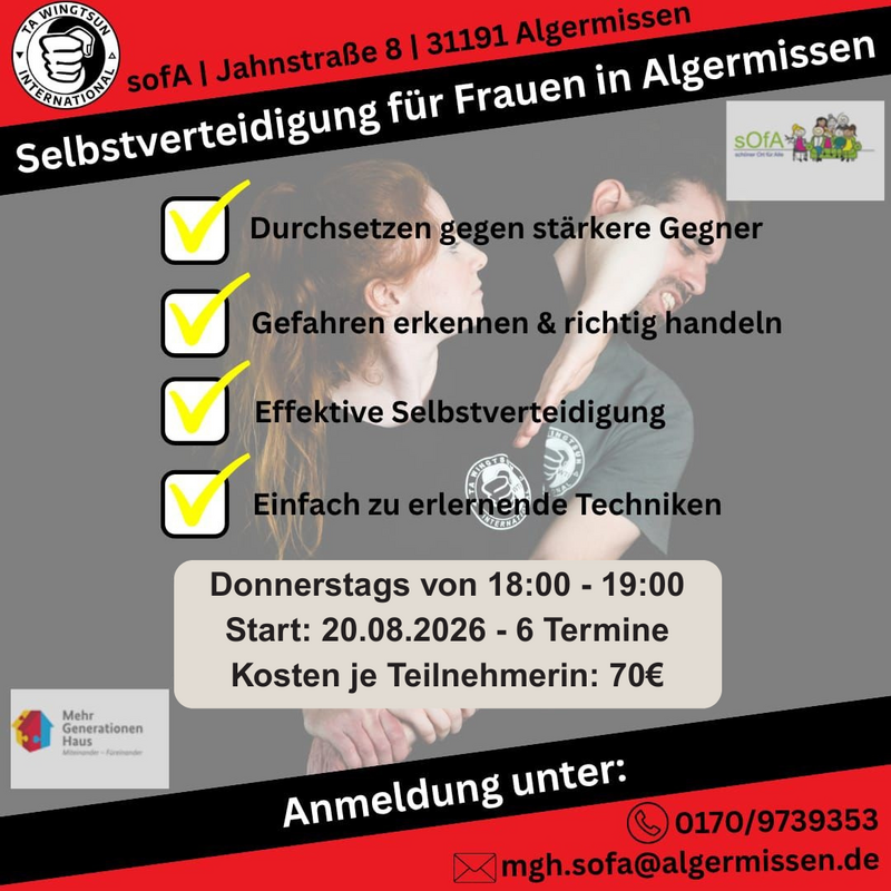 Selbstverteidigungskurs f&uuml;r Frauen in Algermissen